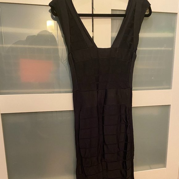 French Connection Zip Up Bandage Dress With Cutout - Picture 4 of 6